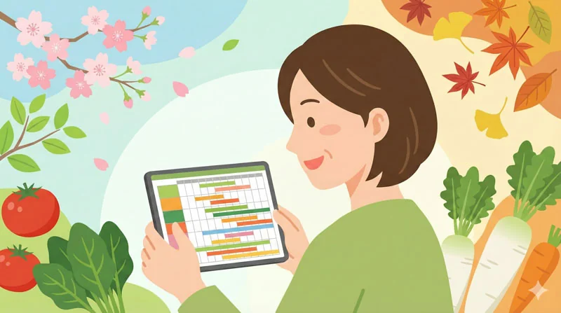 家庭菜園の年間スケジュール表｜春夏秋冬で育てやすい野菜一覧