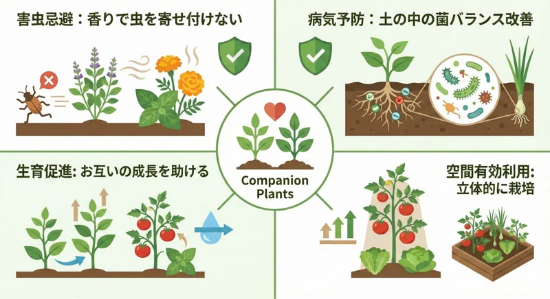 コンパニオンプランツ入門｜家庭菜園で相性のいい組み合わせ例