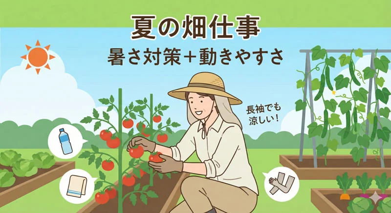 夏の畑仕事の服装｜動きやすく暑さ対策もできるコーデ例