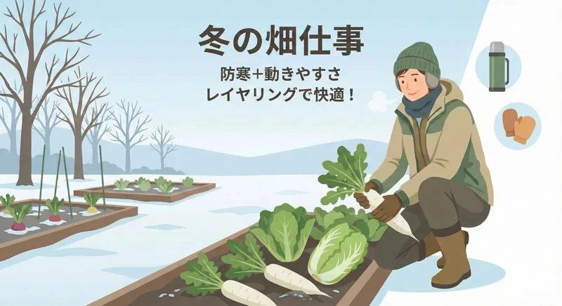 冬の畑仕事の服装｜防寒しながら作業しやすい重ね着術