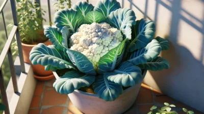 カリフラワーのプランター栽培｜白い花蕾をきれいに育てるコツ