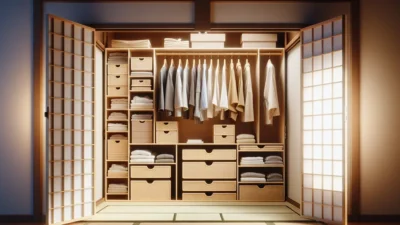 和室での服収納アイデア｜クローゼットがない部屋の工夫
