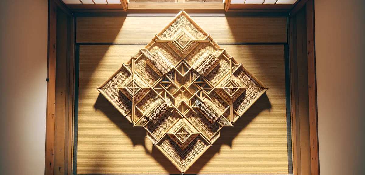 Overhead view of a beautifully maintained tatami room showing the precise arrangement of tatami mats