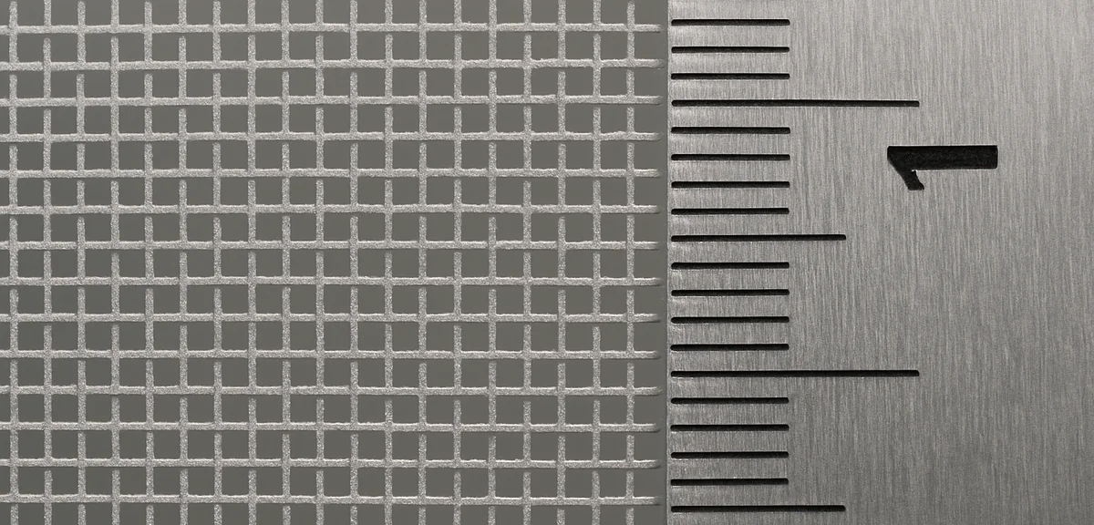 Close up macro of insect netting mesh showing the fine grid structure, with a scale reference beside