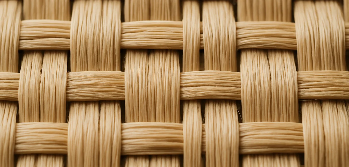 Macro close-up of tatami weave structure showing woven rush grass fibers with visible gaps, illustra