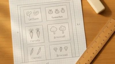 家庭菜園の配置図の作り方｜方眼紙とExcel
